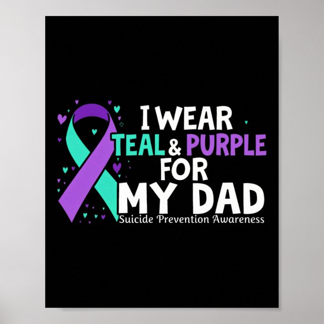 Affiche Conscience Je Porte Turquoise Et Violet Pour Mon P (Devant)