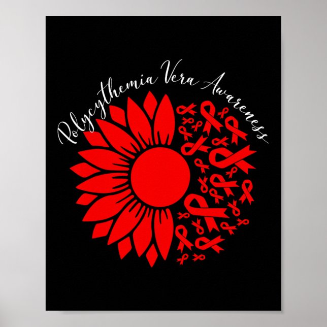 Affiche Conscience Polycythemia Vera Tournesol Rouge Mpn S (Devant)