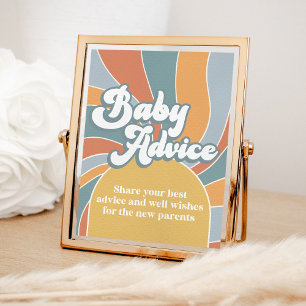 Affiche Conseil bébé super Baby shower Sunshine rétro