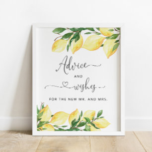 Affiche Conseil Citron pour la mariée et les souhaits