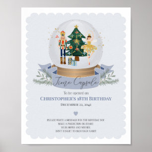 Affiche conseil de capsule de temps de noisette bleu pour 