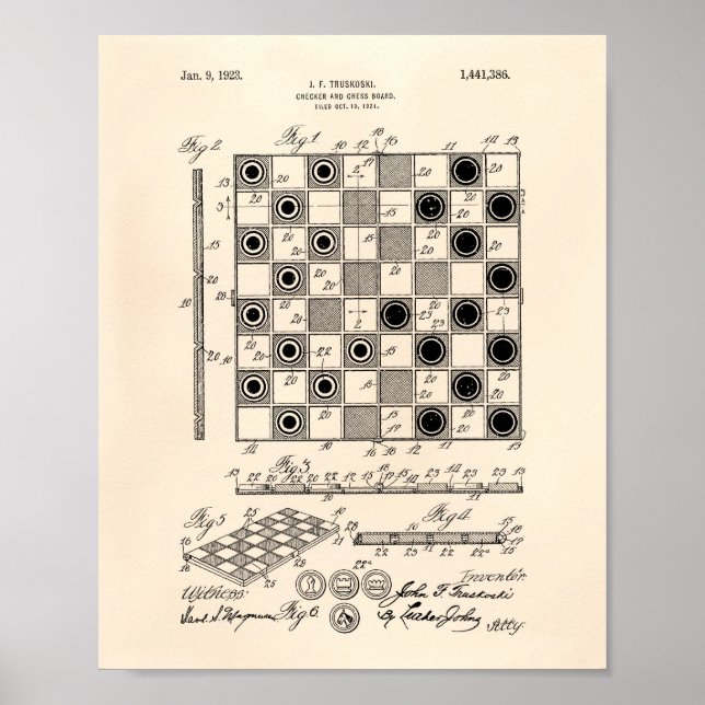 Affiche Conseil des échecs 1923 Brevet Art Old Peper (Devant)