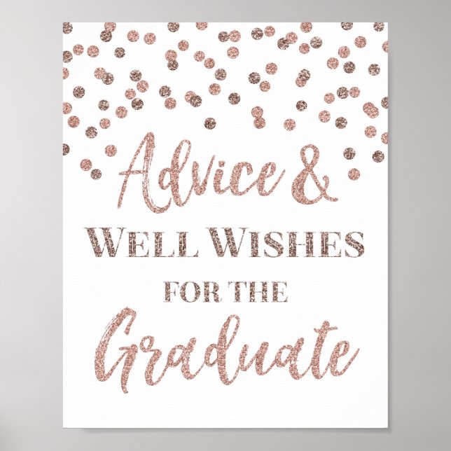 Affiche Conseil rose Gold Confetti pour les enseignes supé (Devant)