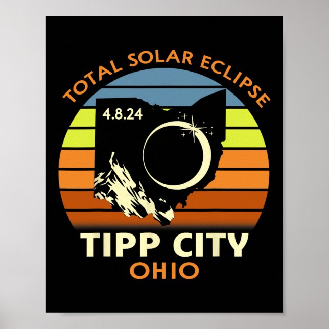 Affiche Conseil Ville Ohio Total Solaire Eclipse 2024 (Devant)