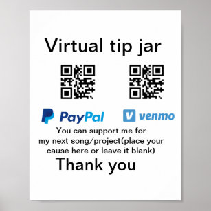 Affiche Conseil virtuel jar q r code argent don PayPal ven