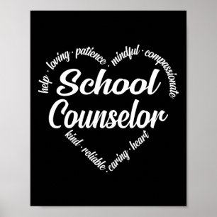 Affiche Conseiller de l'école Coeur Mot Cloud