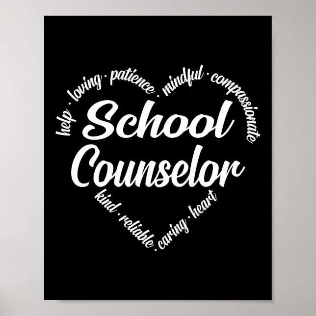 Affiche Conseiller de l'école Coeur Mot Cloud (Devant)