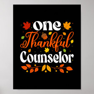 Affiche Conseiller de remerciement d'automne un Thanksgivi