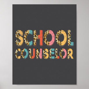 Affiche Conseiller d'école drôle professeur léopard consei
