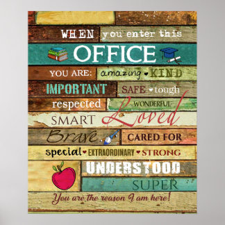 Affiche Conseiller scolaire Lorsque Vous Entrez Dans Ce Bu