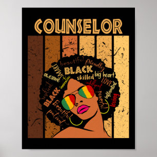 Affiche Conseillère Afro-Américaine Femmes Historique Noir