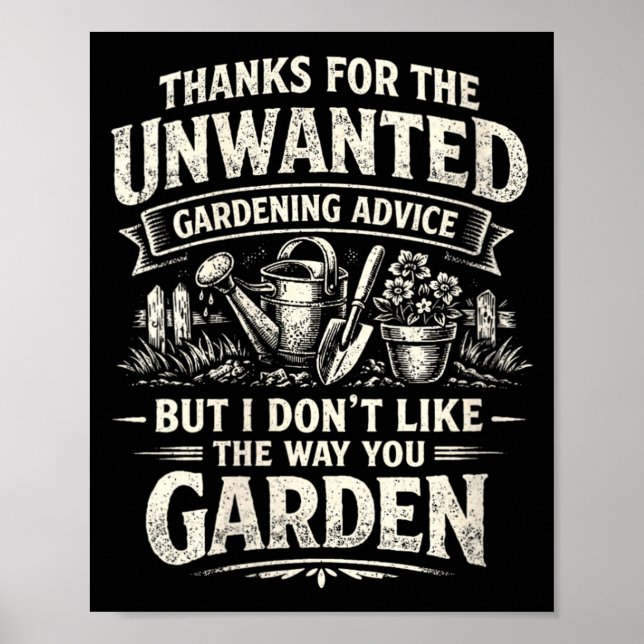 Affiche Conseils de jardinage non sollicités et drôles pou (Devant)