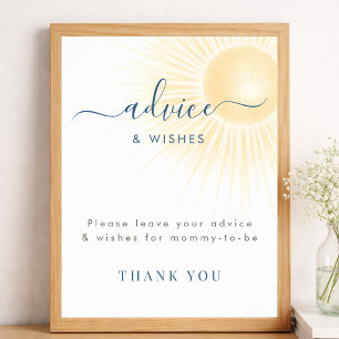 Affiche Conseils de voeux de fête de Baby Shower de soleil