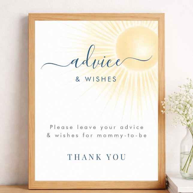 Affiche Conseils de voeux de fête de Baby Shower de soleil (Créateur téléchargé)