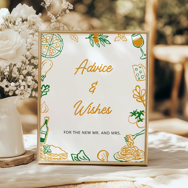 Affiche Conseils et souhaits italiens plus rustiques (Créateur téléchargé)