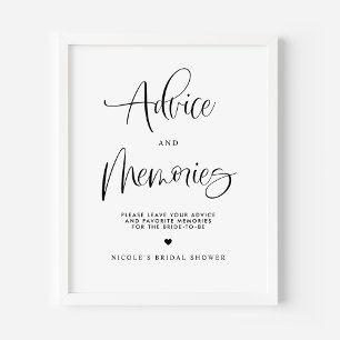 Affiche Conseils et souvenirs Fête des mariées Calligraphi