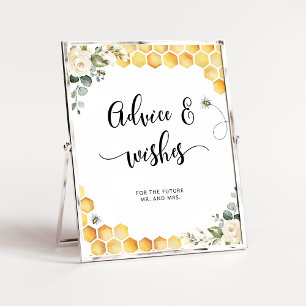 Affiche Conseils et vœux d'abeille à l'aquarelle pour les 