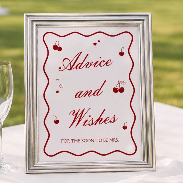Affiche Conseils et Vœux de Mariage Cerise Bourgogne (Créateur téléchargé)