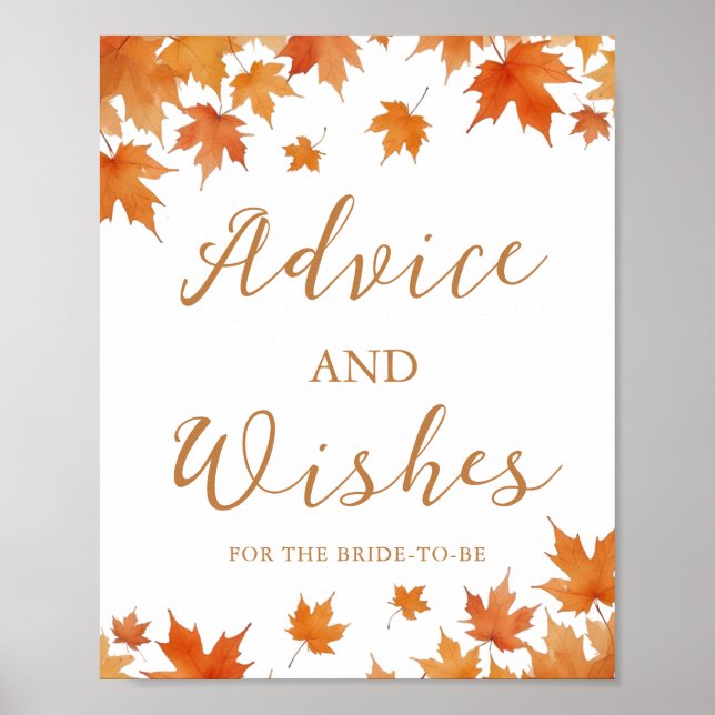 Affiche Conseils et vœux de mariage d'automne  (Devant)