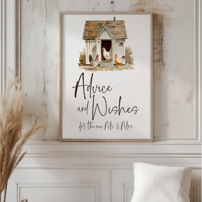 Affiche Conseils et vœux de mariage de poulet de ferme de  (Créateur téléchargé)