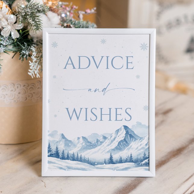 Affiche Conseils et Vœux de Mariage d'Hiver Bleu pour une  (Créateur téléchargé)
