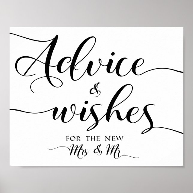 Affiche Conseils et voeux mariage signe 8x10 (Devant)