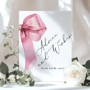 Affiche Conseils et vœux Nœud rose script Enterrement de v