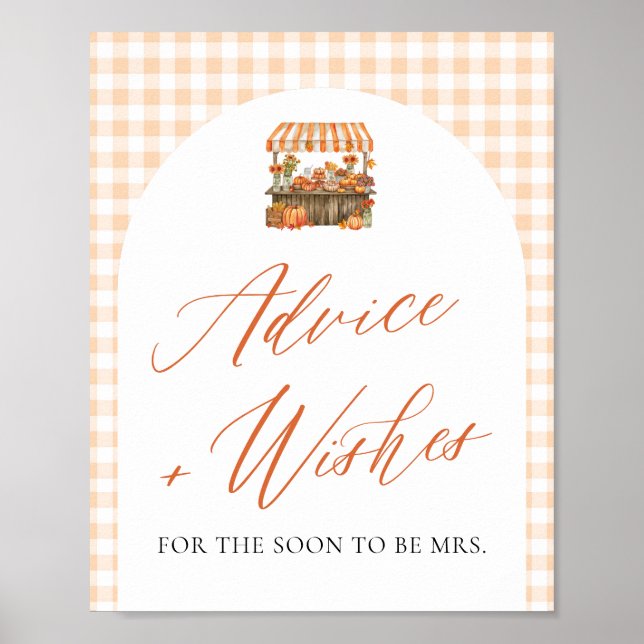 Affiche Conseils et Vœux Orange d'Automne Frais du Marché (Devant)
