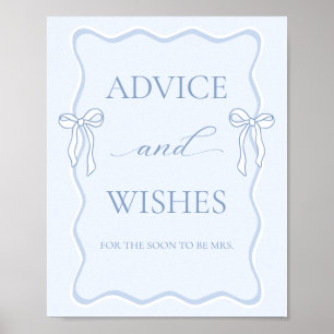 Affiche Conseils et vœux pour la fête de mariage de Blue