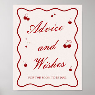 Affiche Conseils et vœux pour une baby shower sur le thème