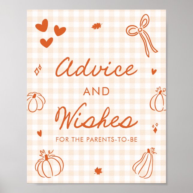 Affiche Conseils et Vœux pour une Petite Citrouille Orange (Devant)