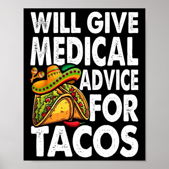 Affiche Conseils Médicaux Pour Tacos Mexicains Cinco De Ma (Devant)