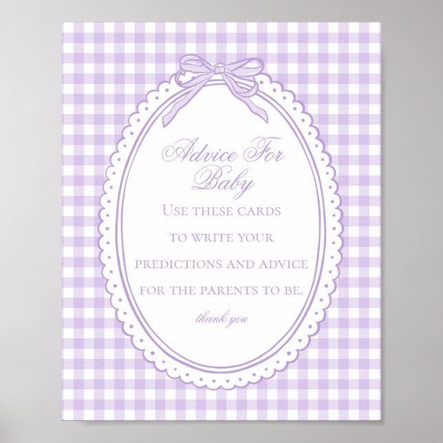 Affiche Conseils pour un Nœud Coquette en Gingham Violet p (Devant)
