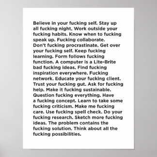 Affiche Conseils sur le bon rendement