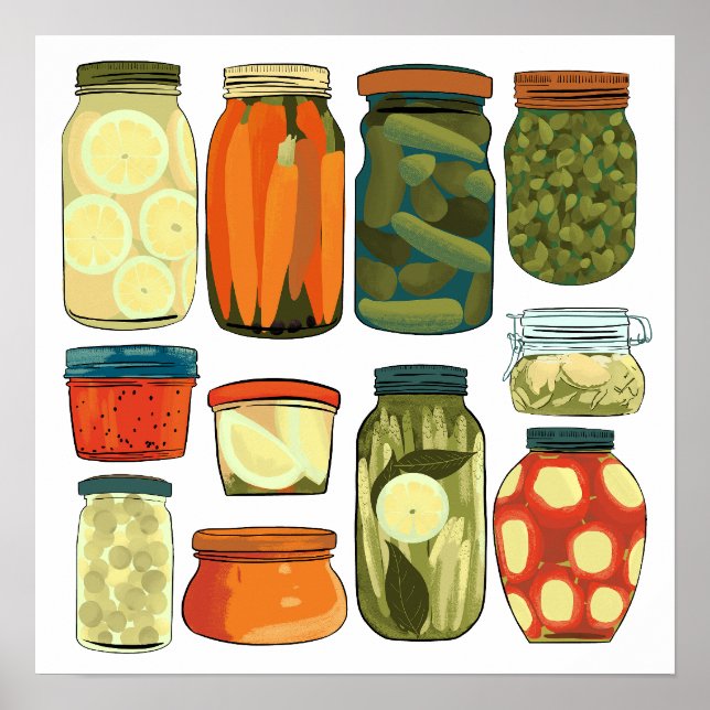Affiche Conservation de cornichons dans le garde-manger (Devant)