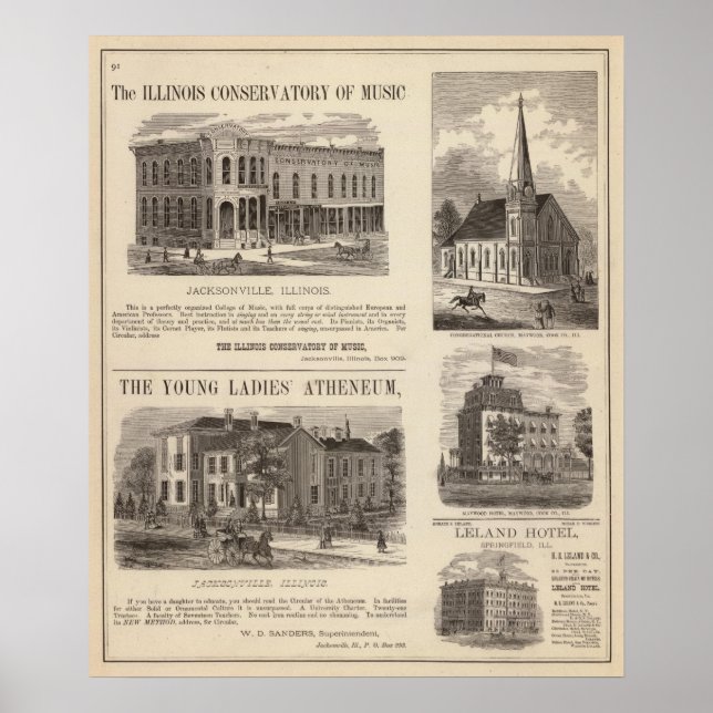 Affiche Conservatoire de musique, école, église (Devant)