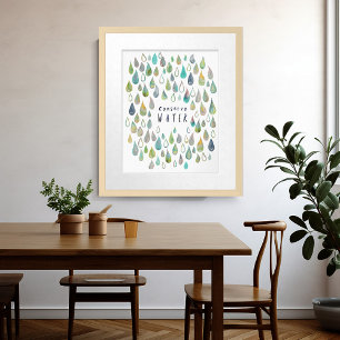 Affiche CONSERVE WATER Protect Planet Save Earth