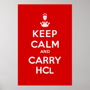 Affiche Conserver calme et transporter HCl