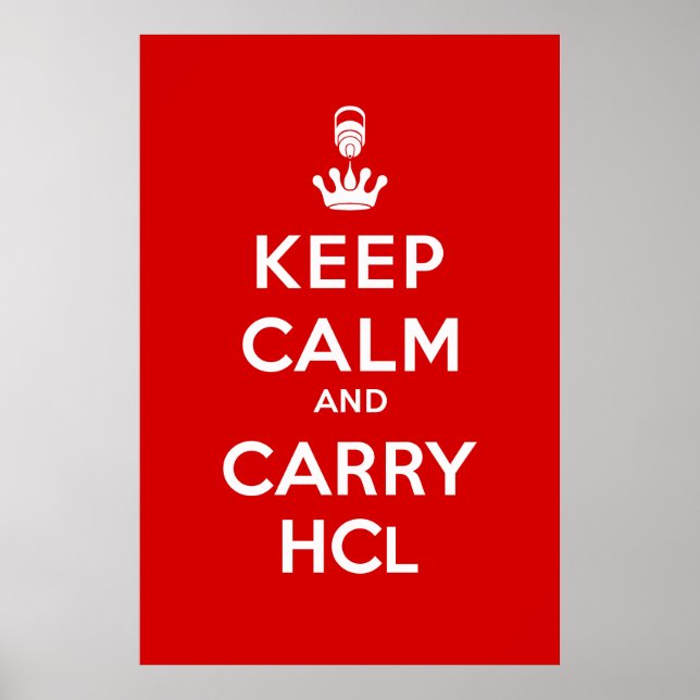 Affiche Conserver calme et transporter HCl (Devant)