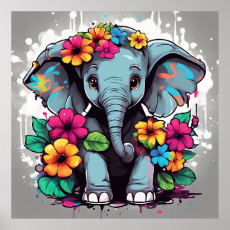 Affiche Conserver la conception ou la conception d'Elephan