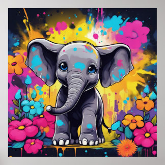 Affiche Conserver la conception ou la conception d'Elephan