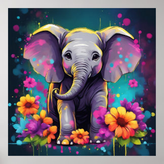 Affiche Conserver la conception ou la conception d'Elephan