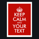 Affiche Conserver Le Calme Et Ajouter Votre Propre Texte P<br><div class="desc">Conserver le calme et ajouter votre propre texte personnalisé .. look original .. personnalisable garder calme poster de Equal à Angels / Ricaso</div>
