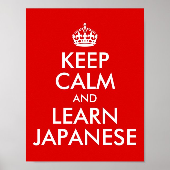 Affiche Conserver le calme et apprendre le japonais (Devant)