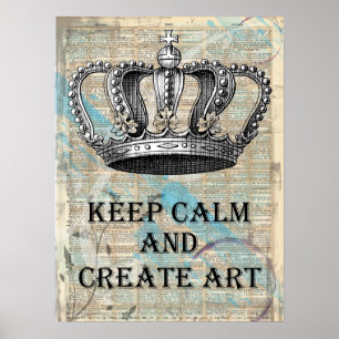 Affiche Conserver le calme et créer des graphiques Vintage