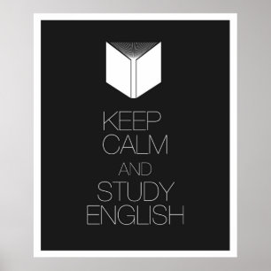 Affiche Conserver le calme et étudier l'anglais