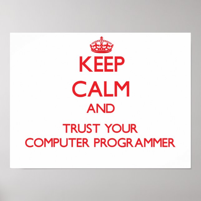 Affiche Conserver le calme et faire confiance à votre prog (Devant)
