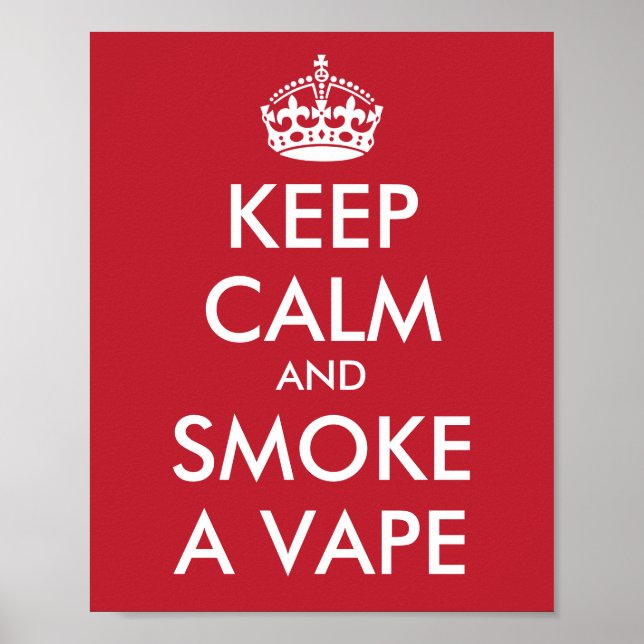Affiche CONSERVER LE CALME et FUMER UN VAPE - Changer d'ar (Devant)