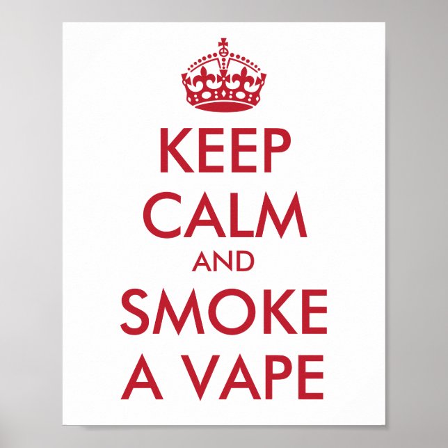 Affiche CONSERVER LE CALME et FUMER UN VAPE - Changer d'ar (Devant)