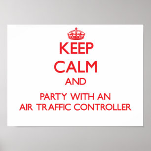 Affiche Conserver le calme et la fête avec un contrôleur d